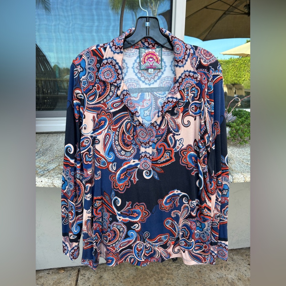Johnny Was Multicolor Paisley Favorite Tee